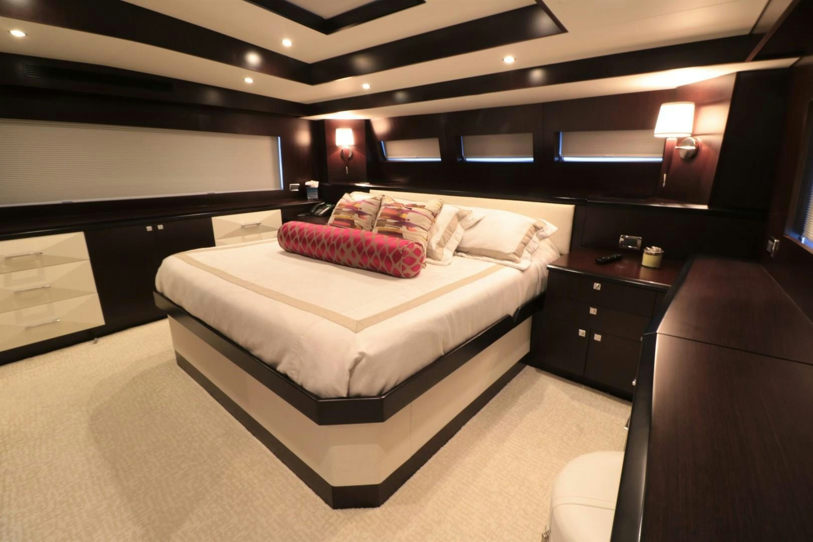 a hotel room with a bed aboard LADY CARMEN Yacht for Sale