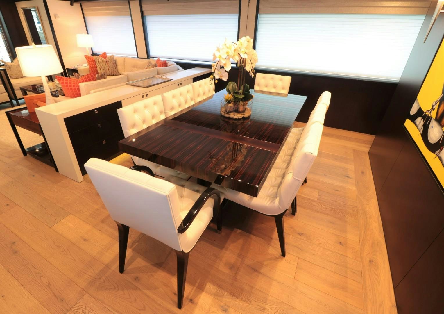 a piano in a room aboard LADY CARMEN Yacht for Sale