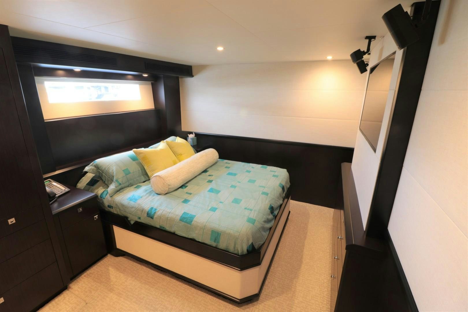 a bed in a room aboard LADY CARMEN Yacht for Sale