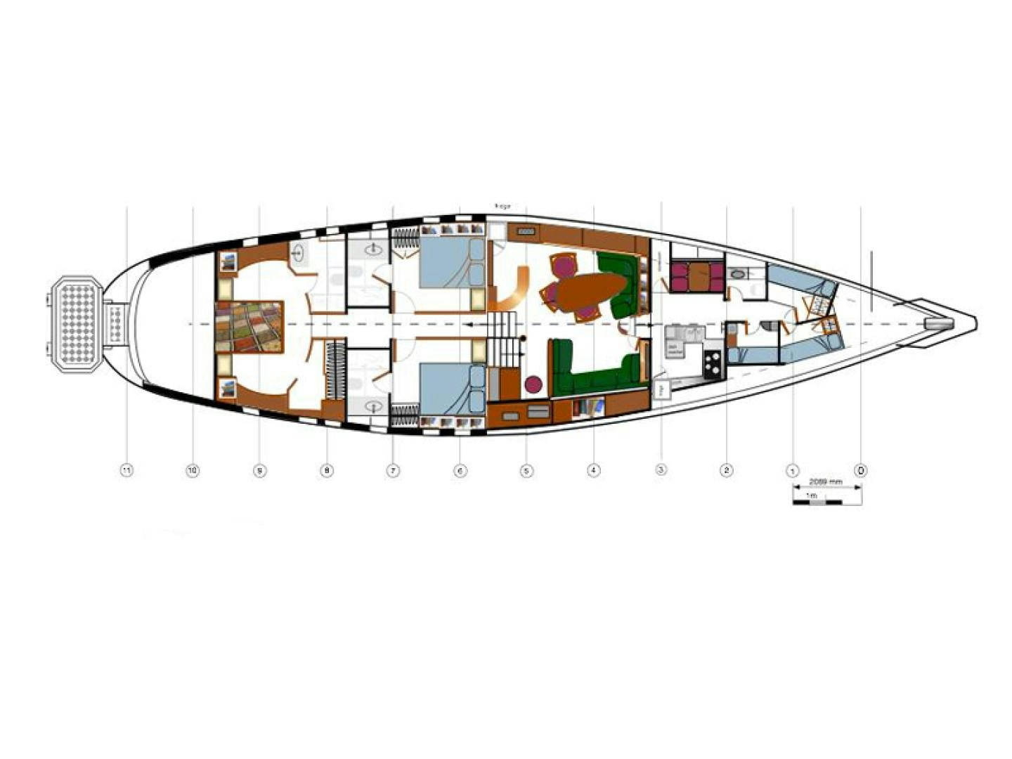diagram aboard TARONGA Yacht for Sale