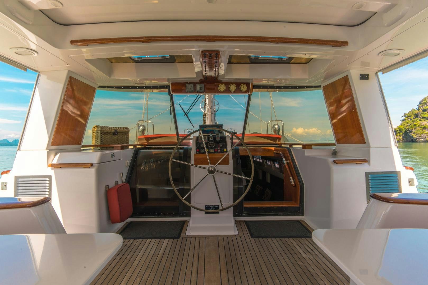 inside of a vehicle aboard TARONGA Yacht for Sale