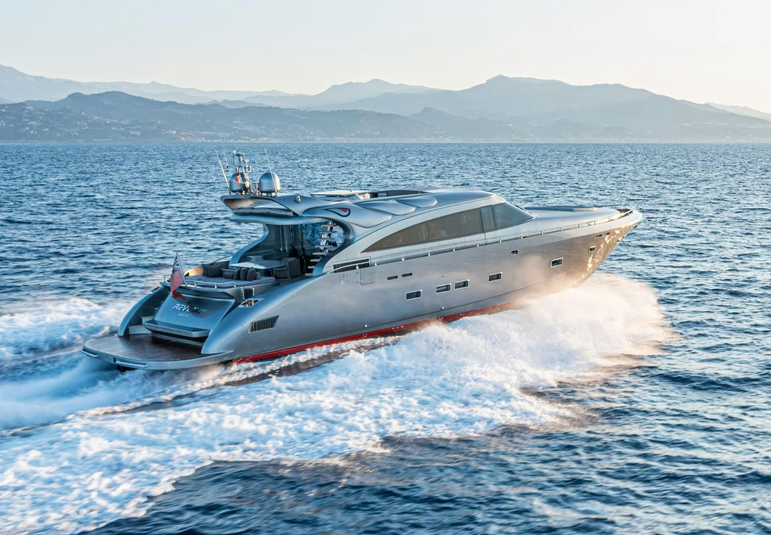 a boat on the water aboard REVEIL Yacht for Sale