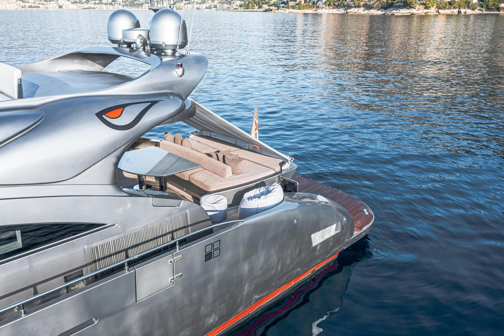 a boat in the water aboard REVEIL Yacht for Sale