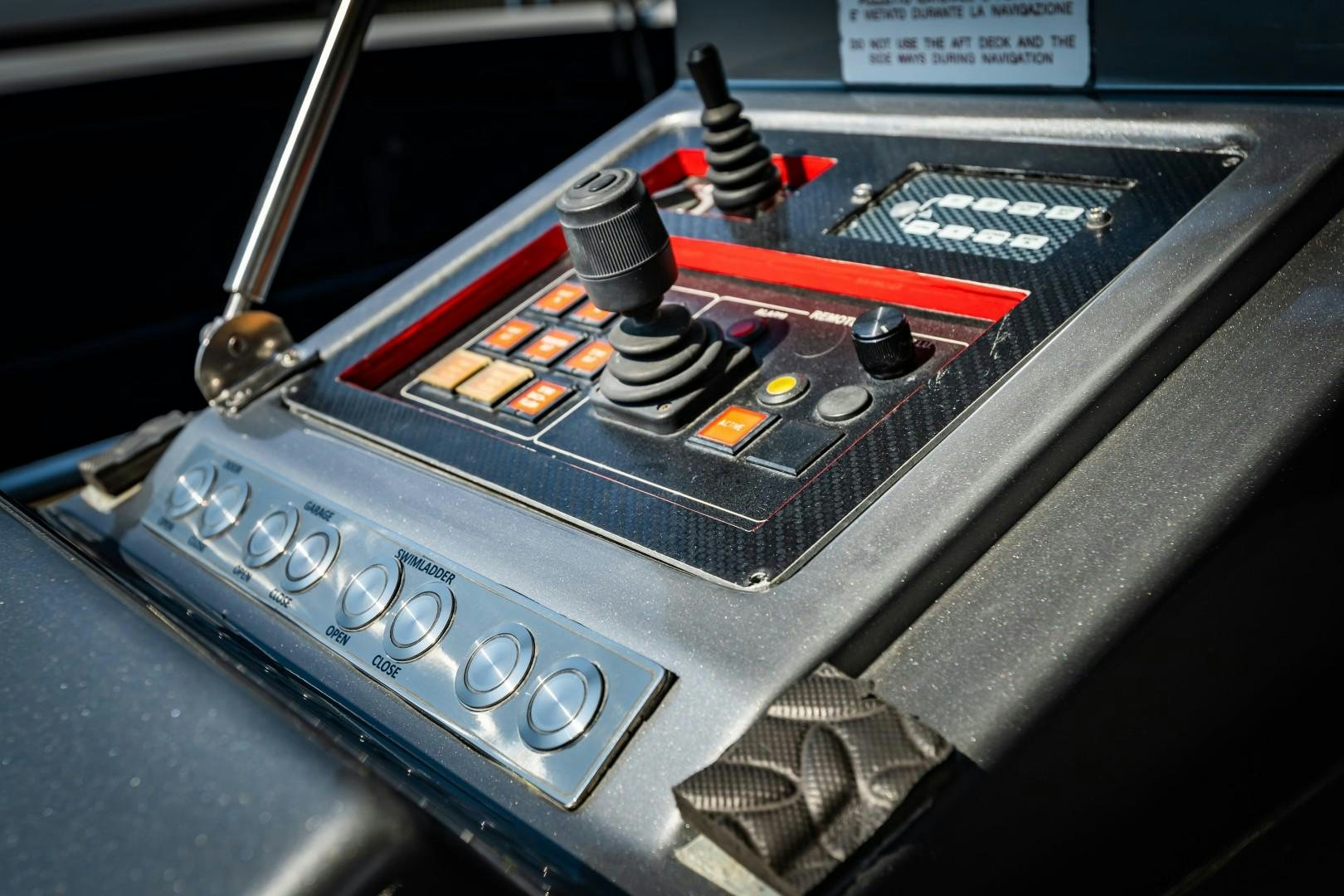 the inside of a car aboard REVEIL Yacht for Sale