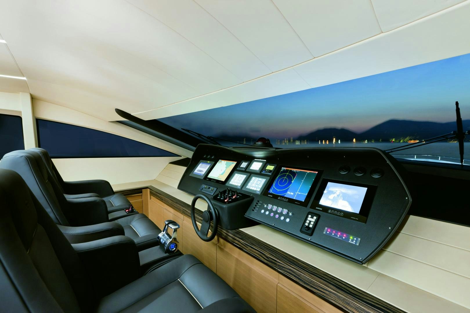 the inside of a car aboard DORIS Yacht for Sale