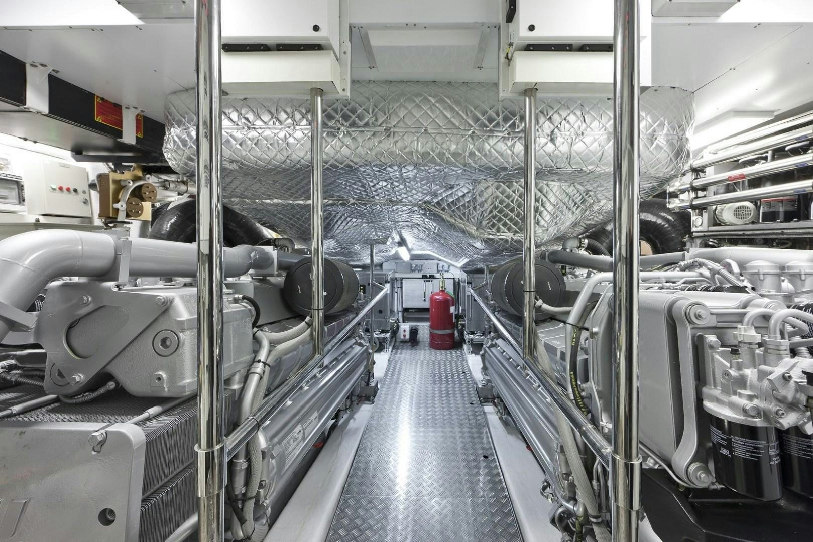 a large factory with large machines aboard DORIS Yacht for Sale