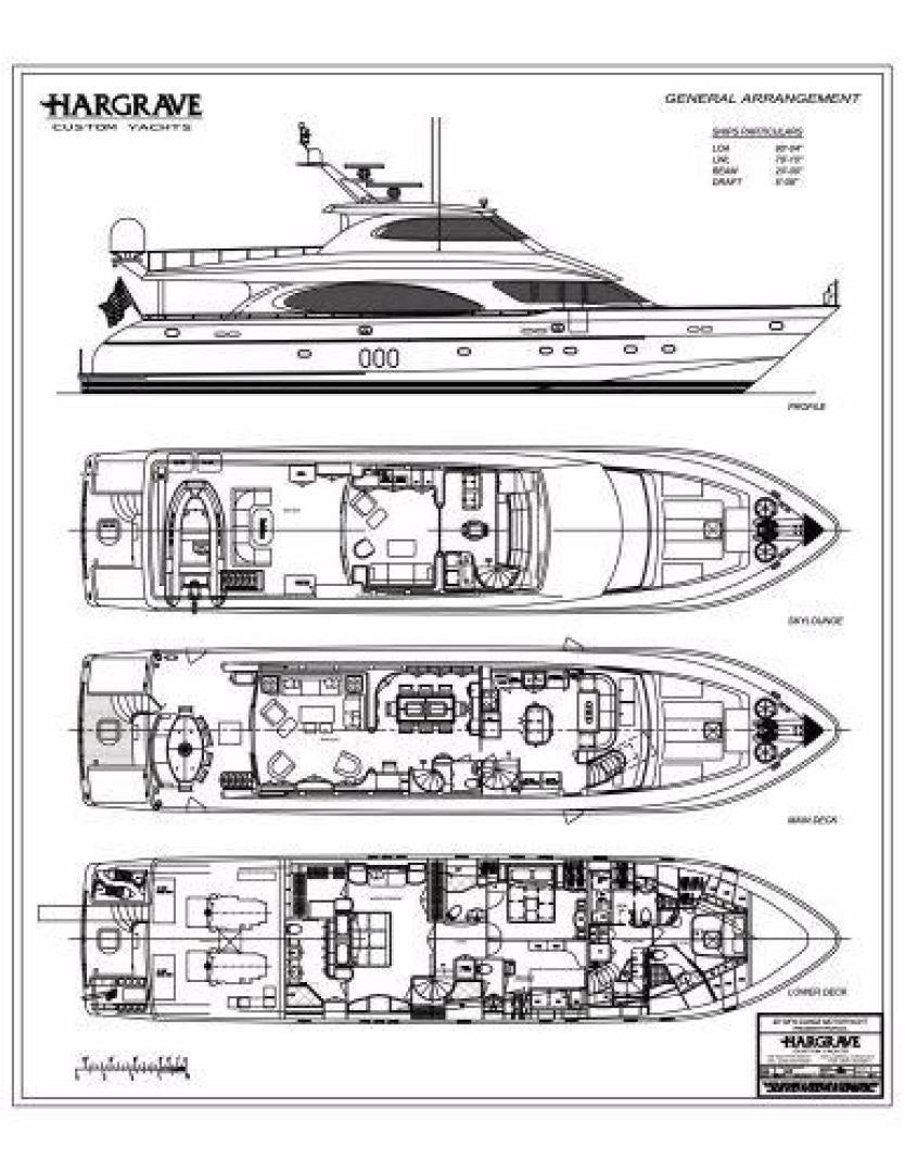 diagram, engineering drawing aboard MABUHAY LIMA Yacht for Sale