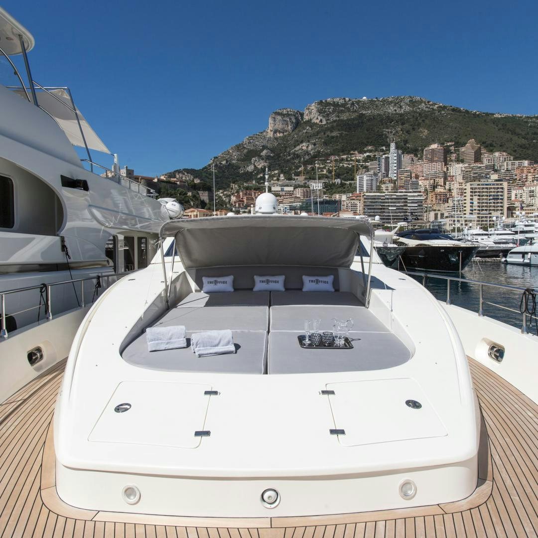 a yacht in the water aboard THE OFFICE Yacht for Sale