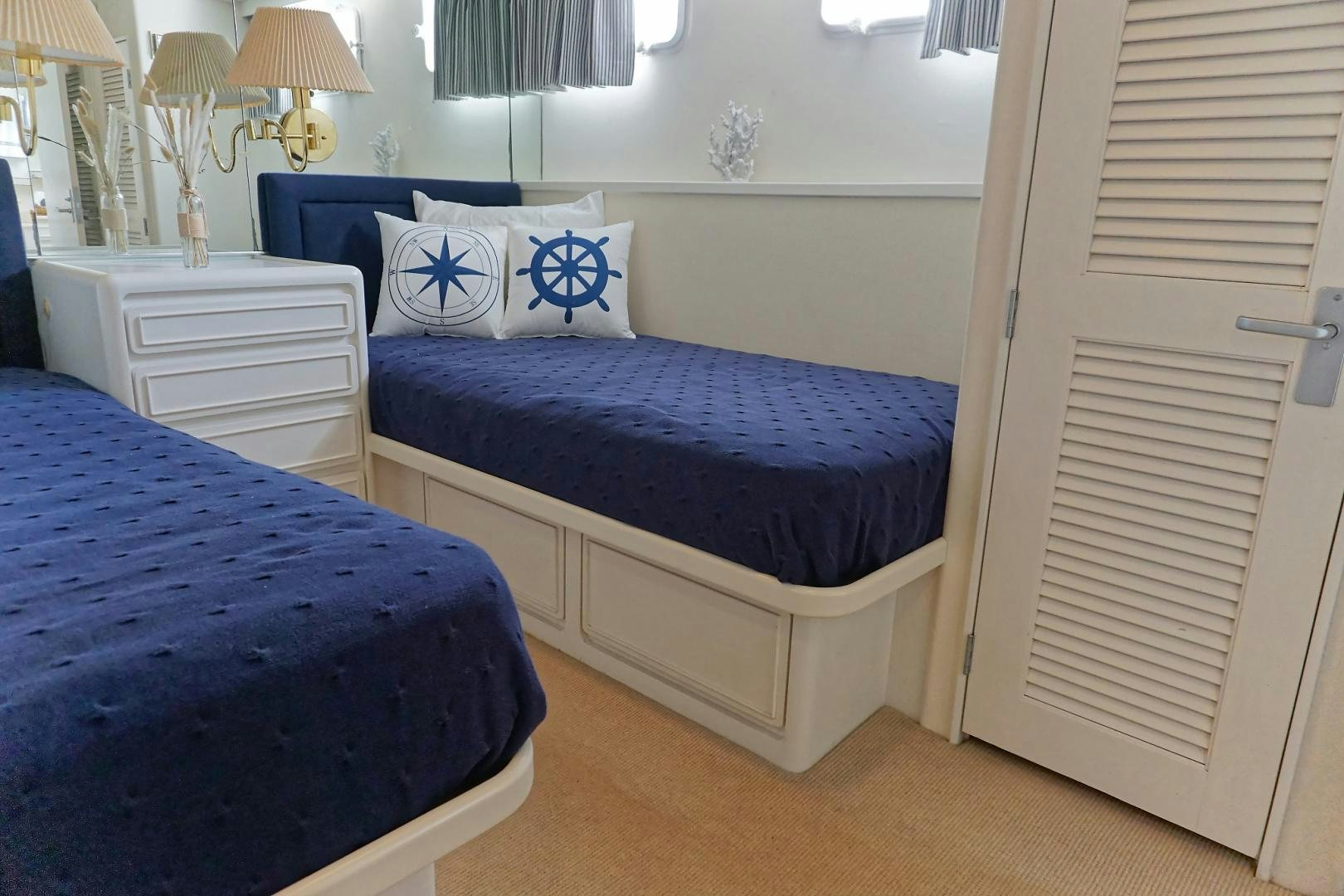 a couple of beds in a room aboard NO NAME Yacht for Sale