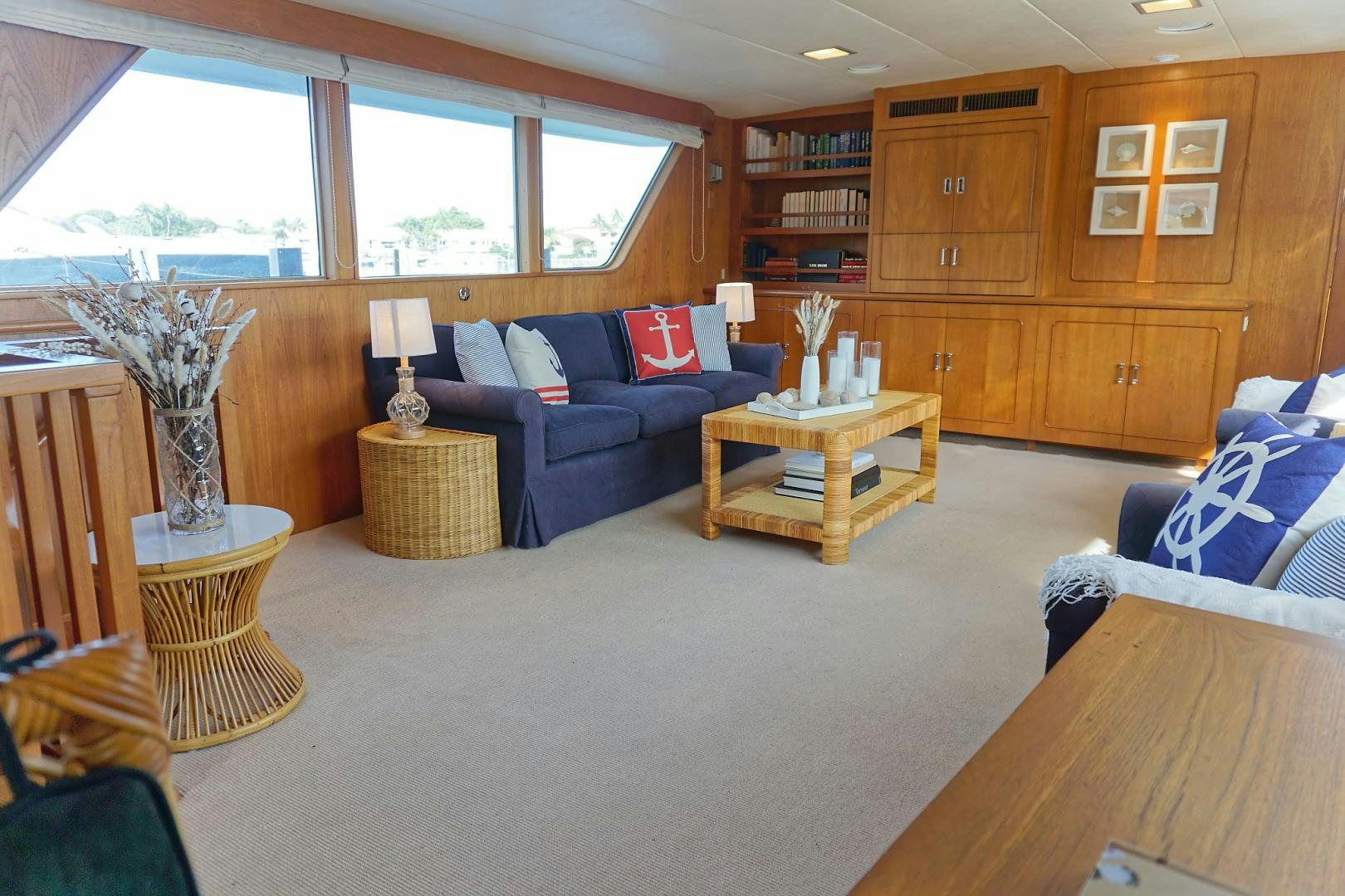 a living room with a couch and a coffee table aboard NO NAME Yacht for Sale