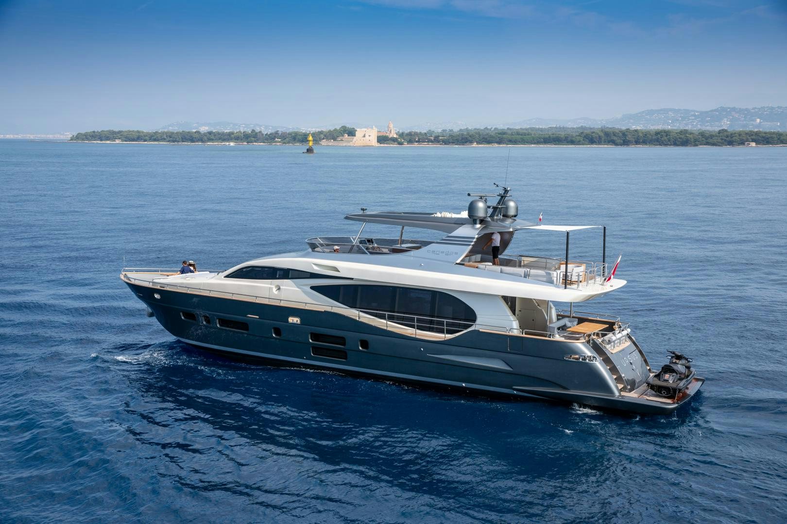 a boat in the water aboard URSUS V Yacht for Sale
