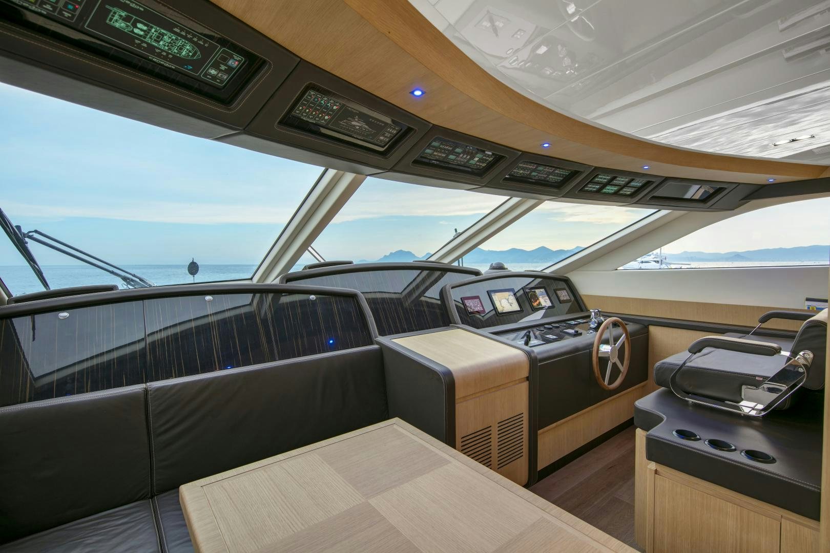 inside of a car aboard URSUS V Yacht for Sale