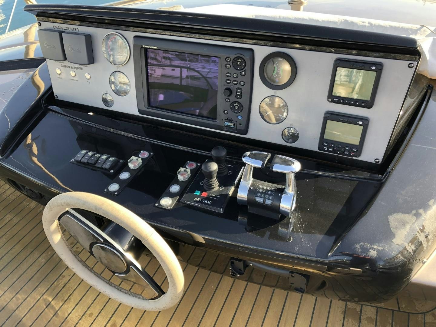 a black machine with buttons and dials aboard MANISCO Yacht for Sale