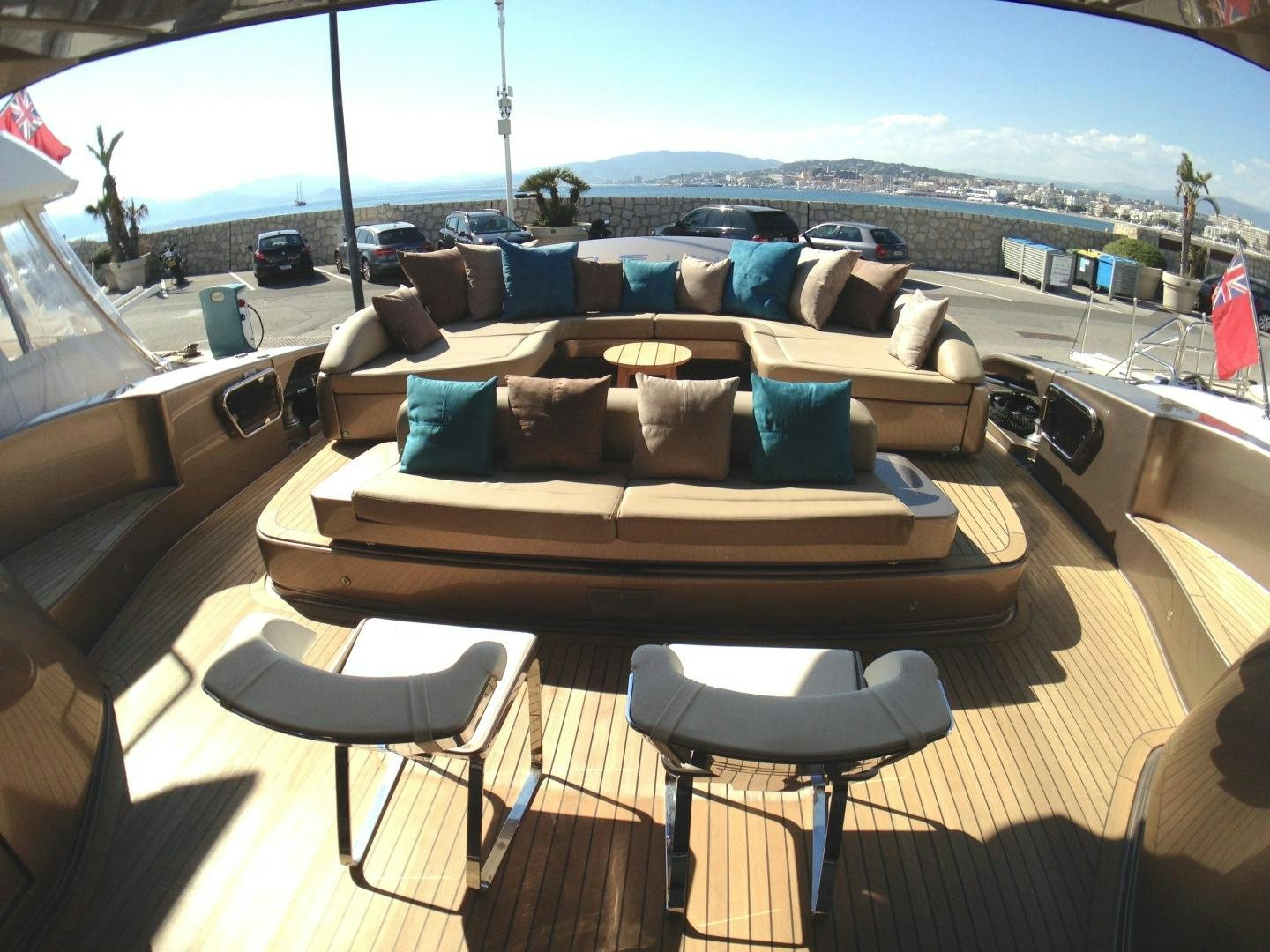 a room with a couch and chairs aboard MANISCO Yacht for Sale