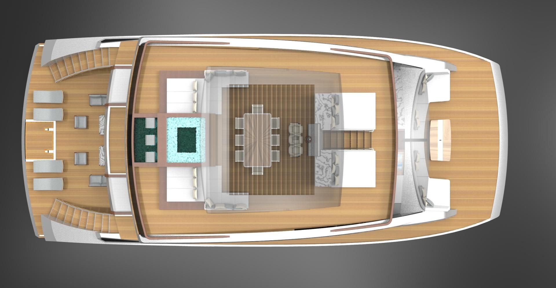 a model of a house aboard CORONA 85 Yacht for Sale