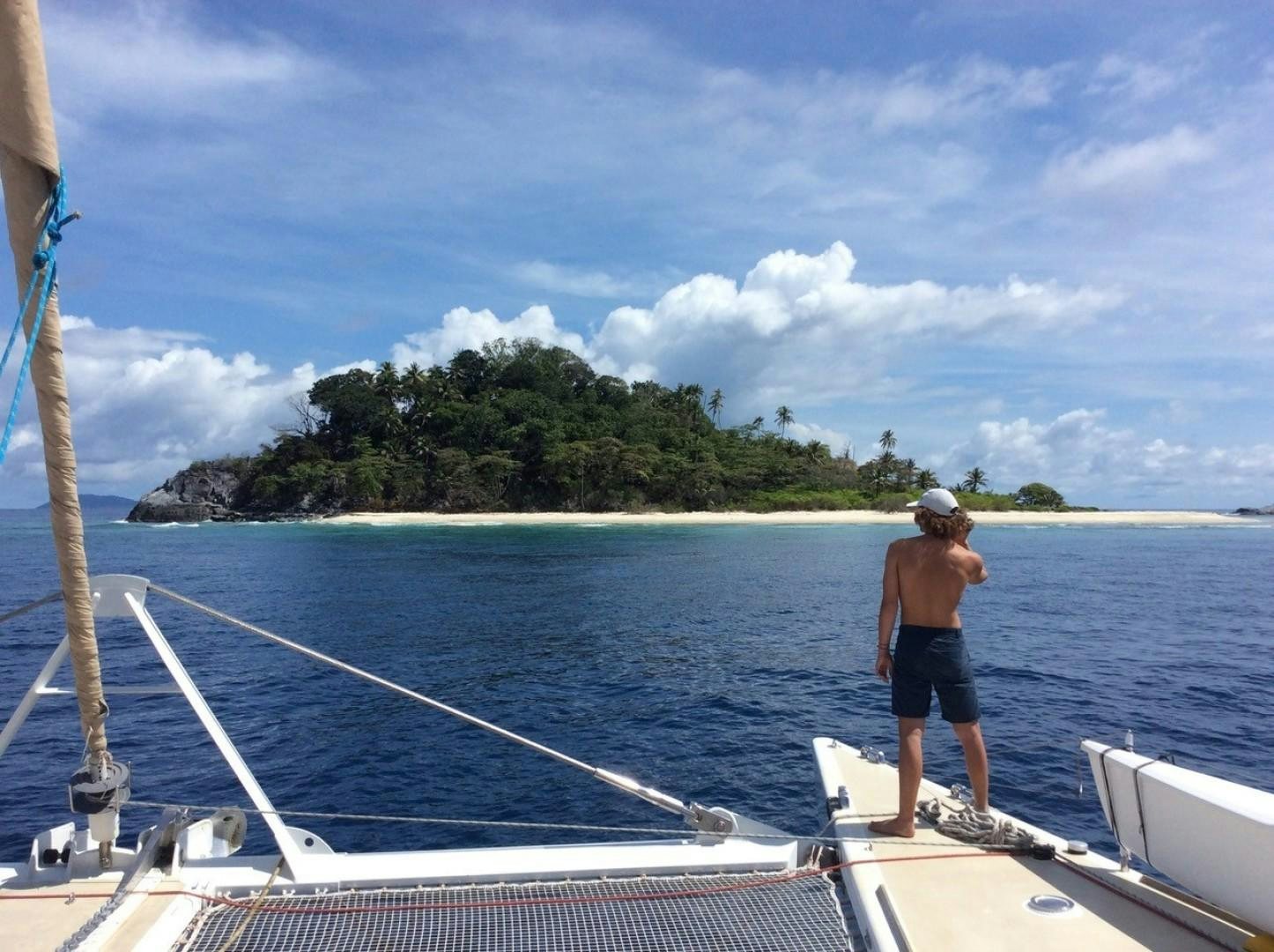 a person standing on a boat aboard LONESTAR Yacht for Sale