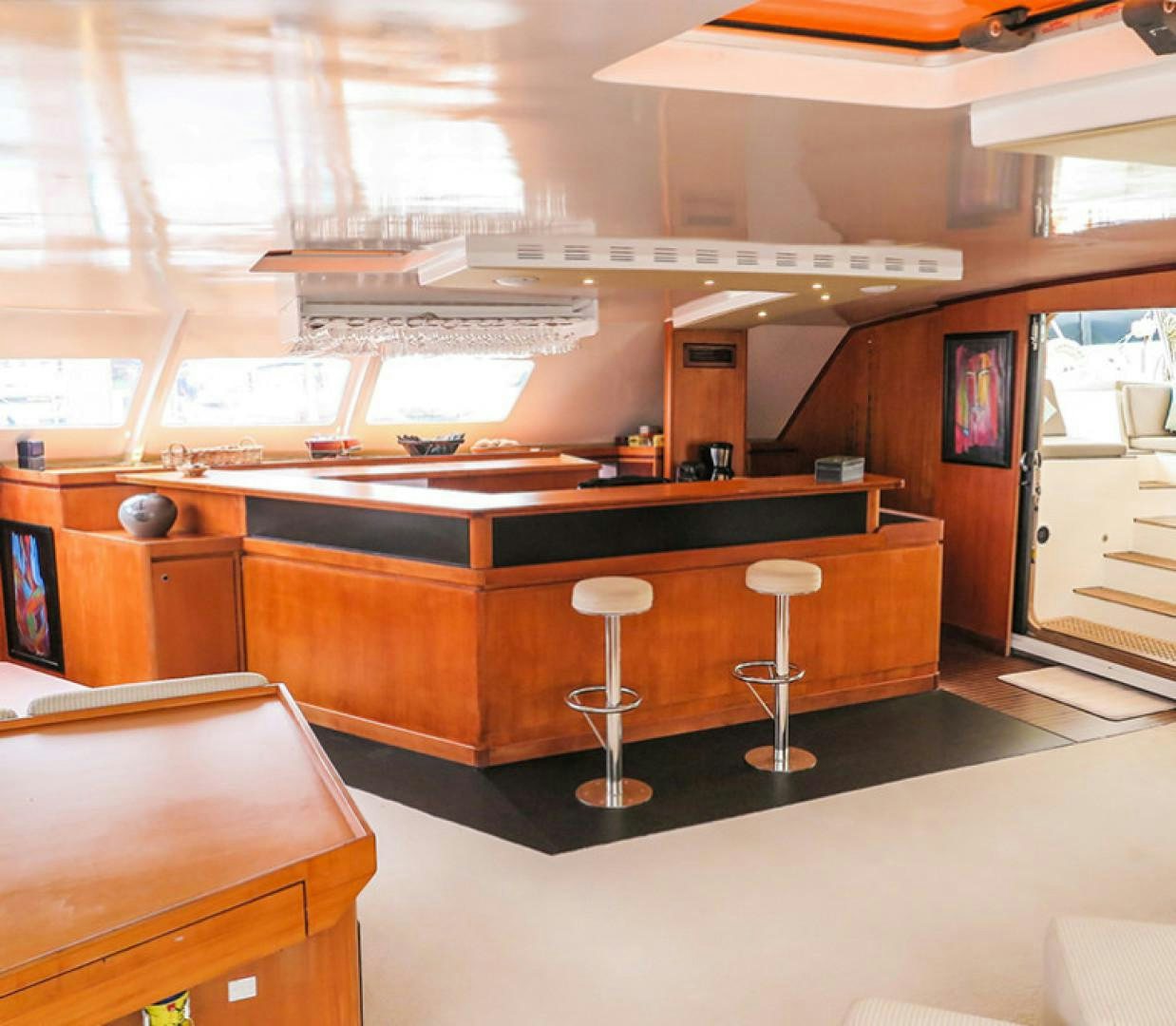 a room with a desk and a chair aboard LONESTAR Yacht for Sale