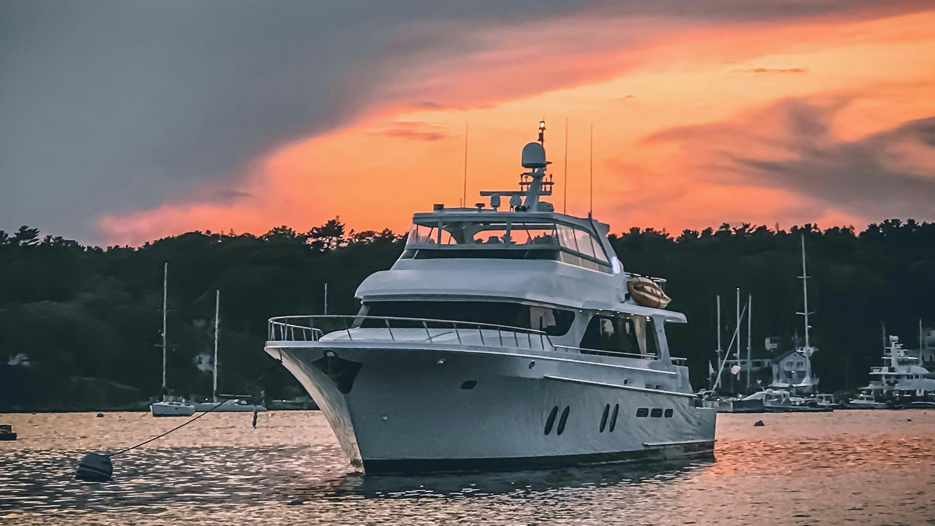 a boat on the water aboard JUS CHILL'N Yacht for Sale