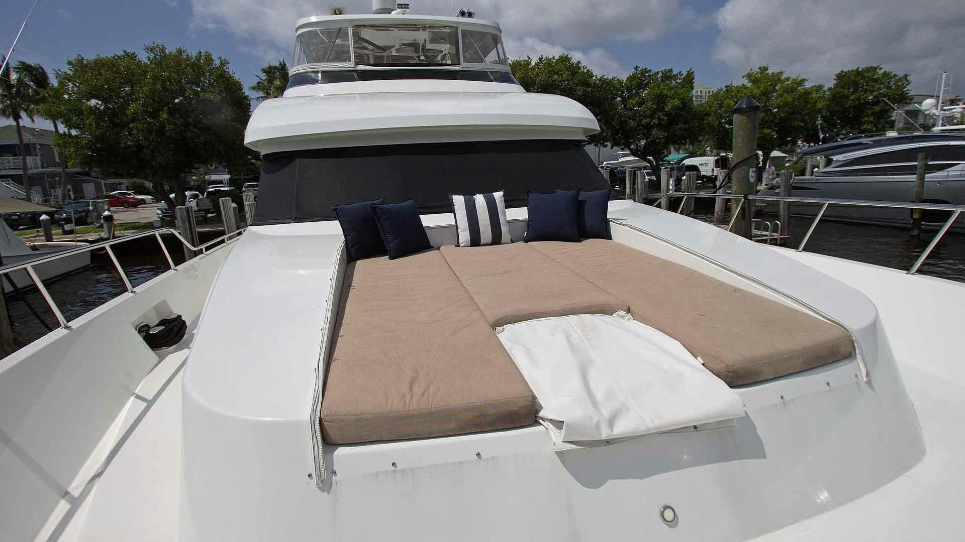 a boat on a dock aboard JUS CHILL'N Yacht for Sale