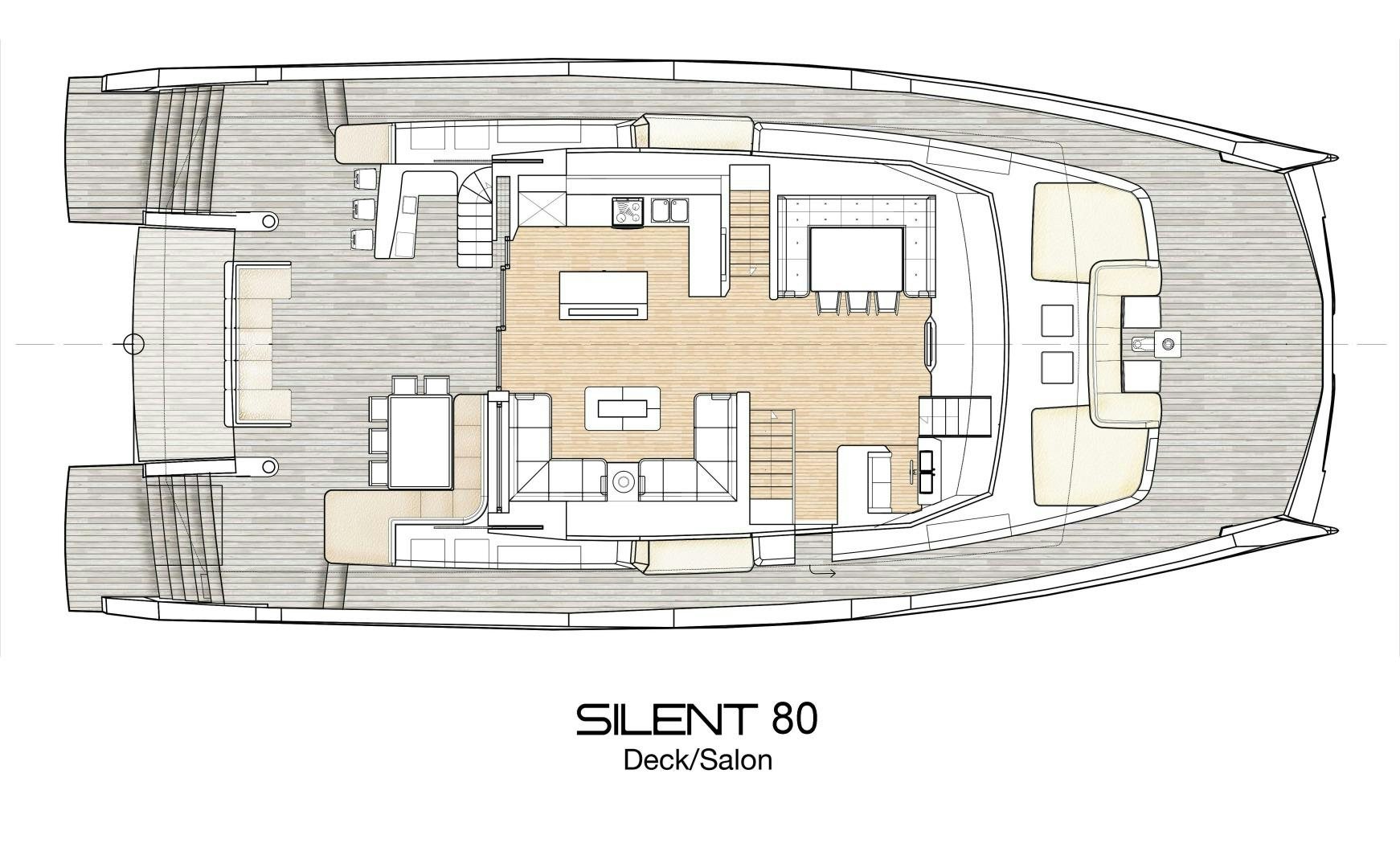 diagram, engineering drawing aboard SILENT 80 Yacht for Sale