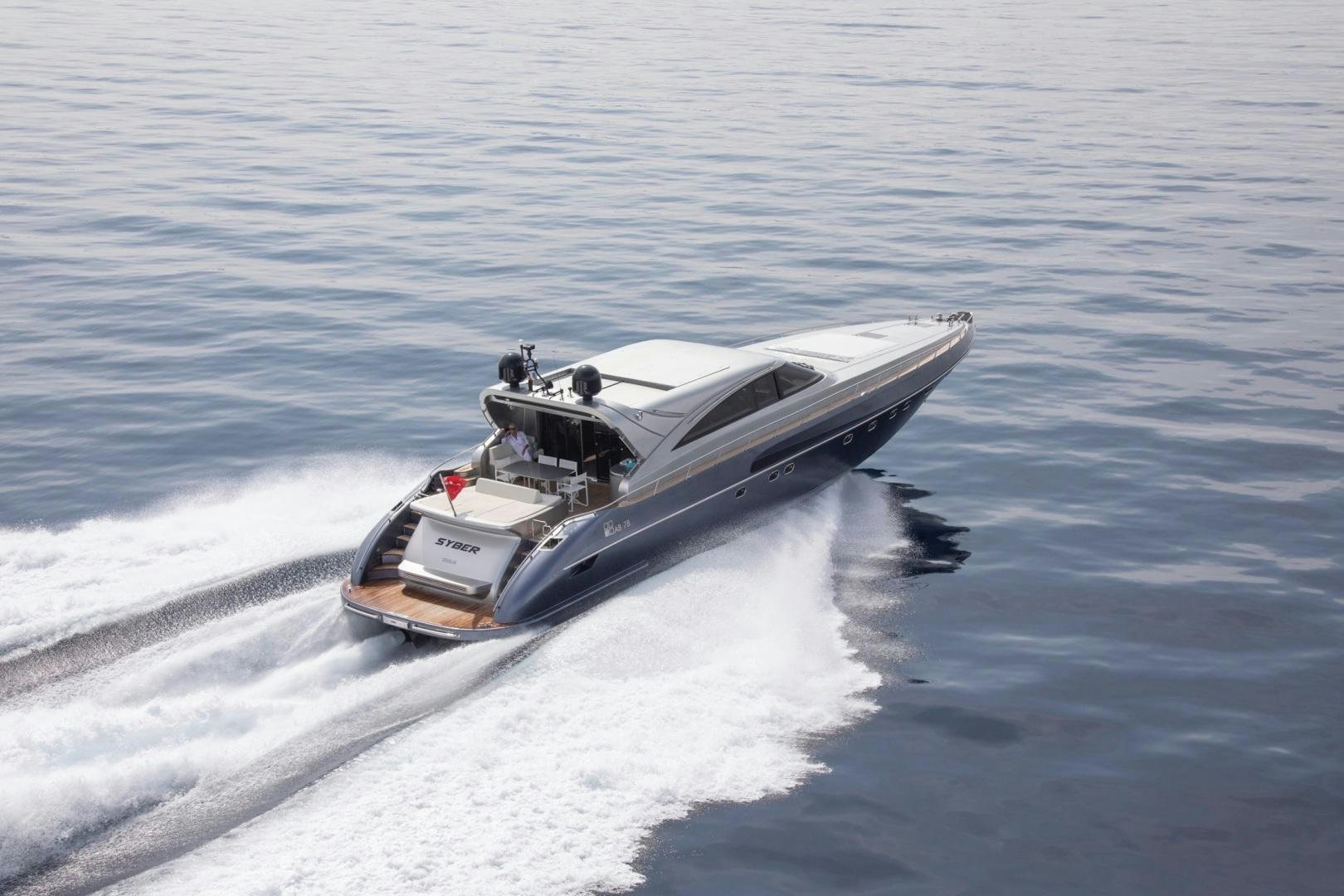 a boat on the water aboard SYBER Yacht for Sale