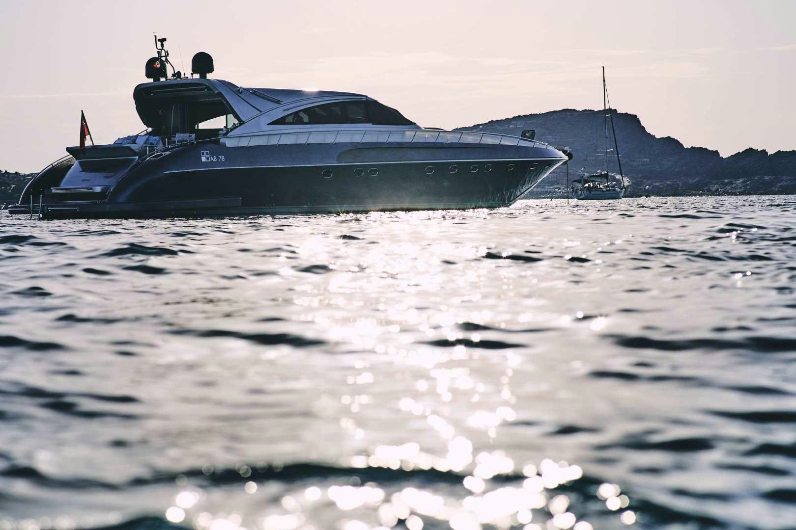 a boat in the water aboard SYBER Yacht for Sale