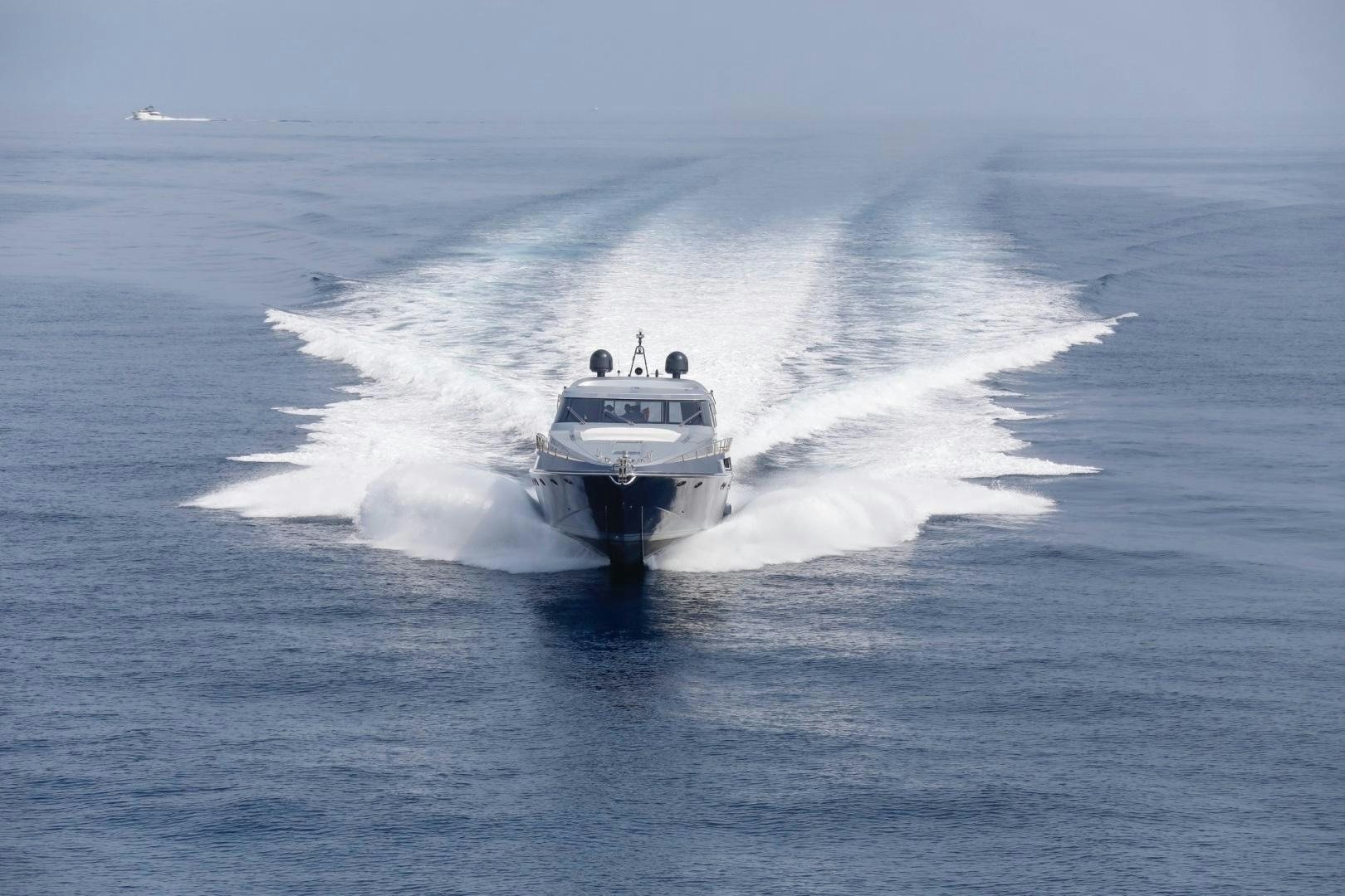 a boat on the water aboard SYBER Yacht for Sale