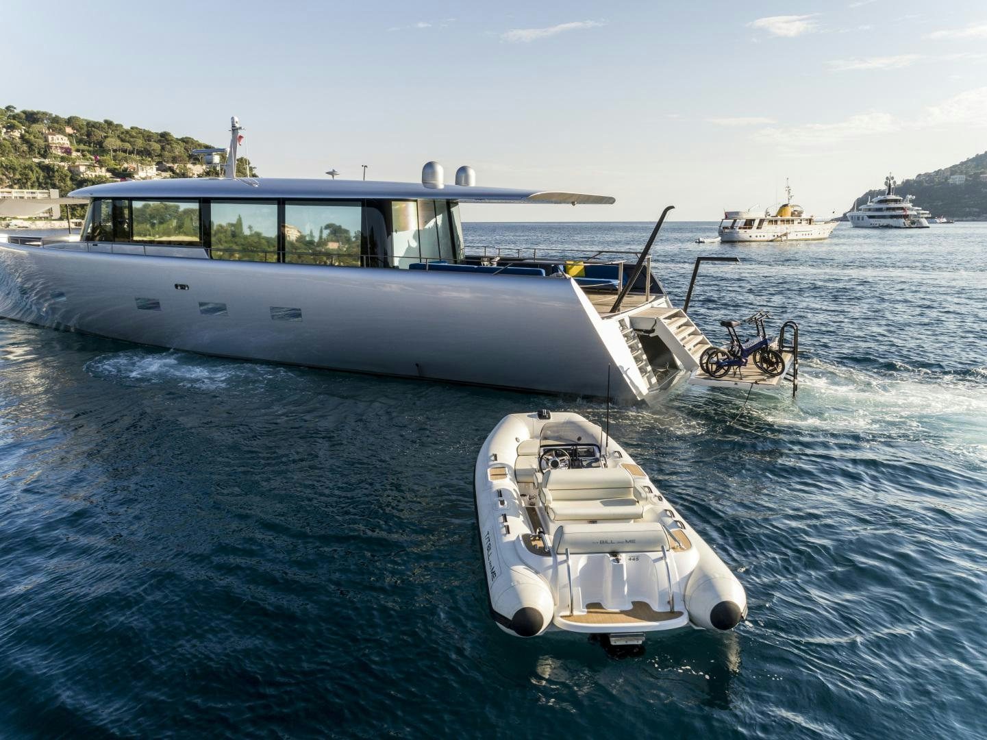 a boat on the water aboard BILL & ME Yacht for Sale