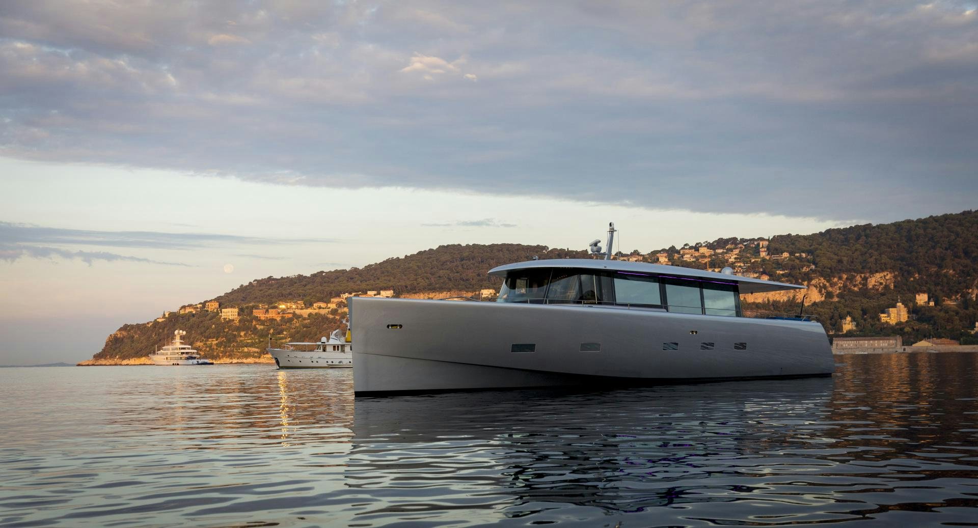 a boat on the water aboard BILL & ME Yacht for Sale