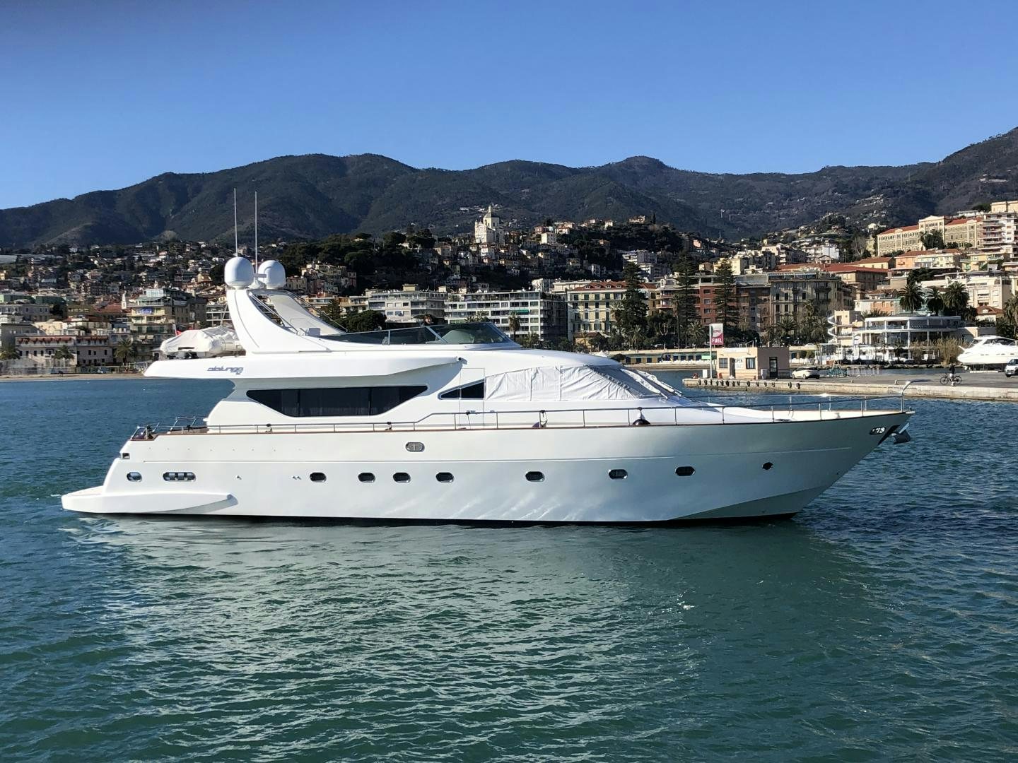 a white yacht in the water aboard LADY J II Yacht for Sale