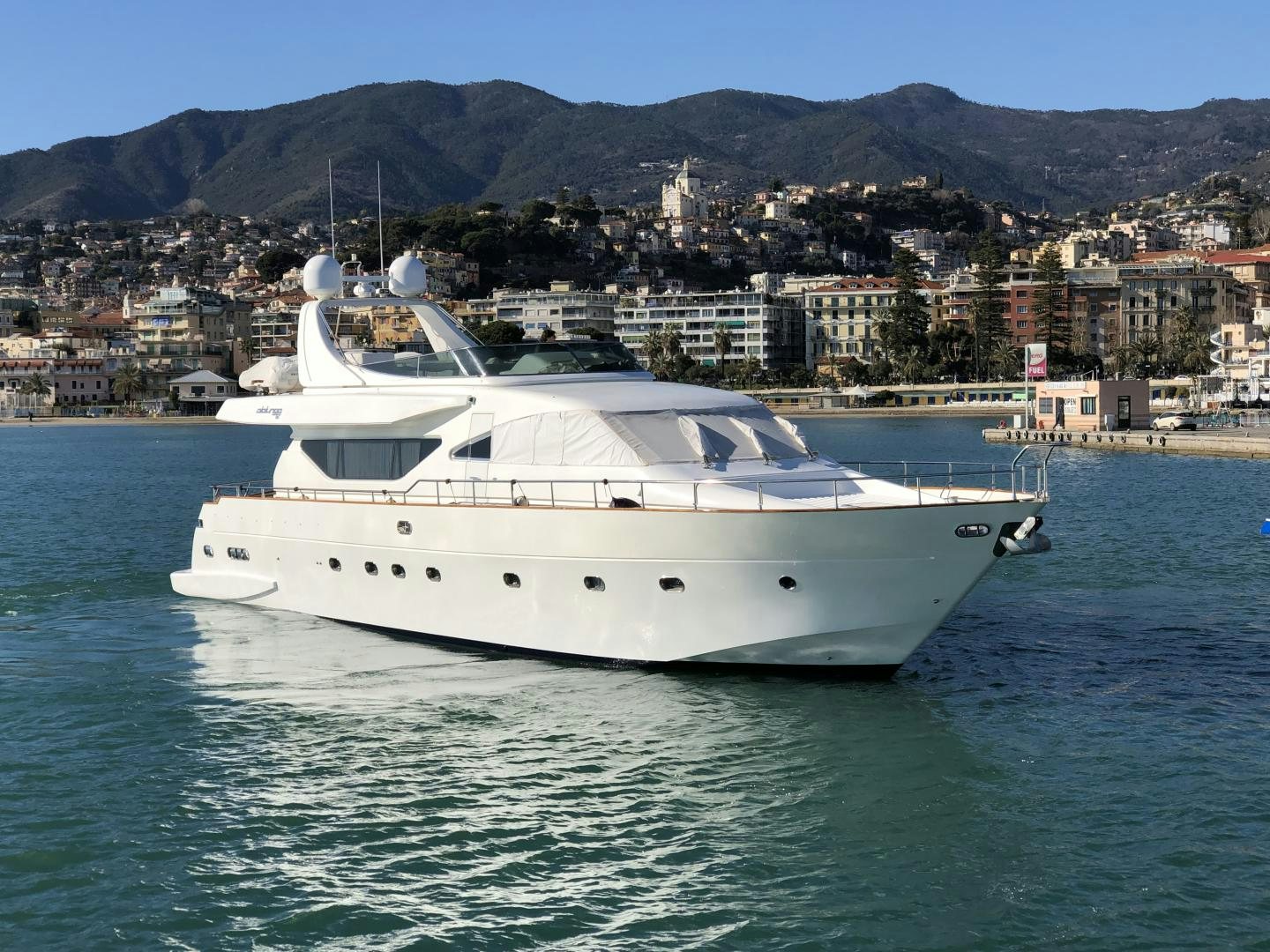 a white yacht in the water aboard LADY J II Yacht for Sale