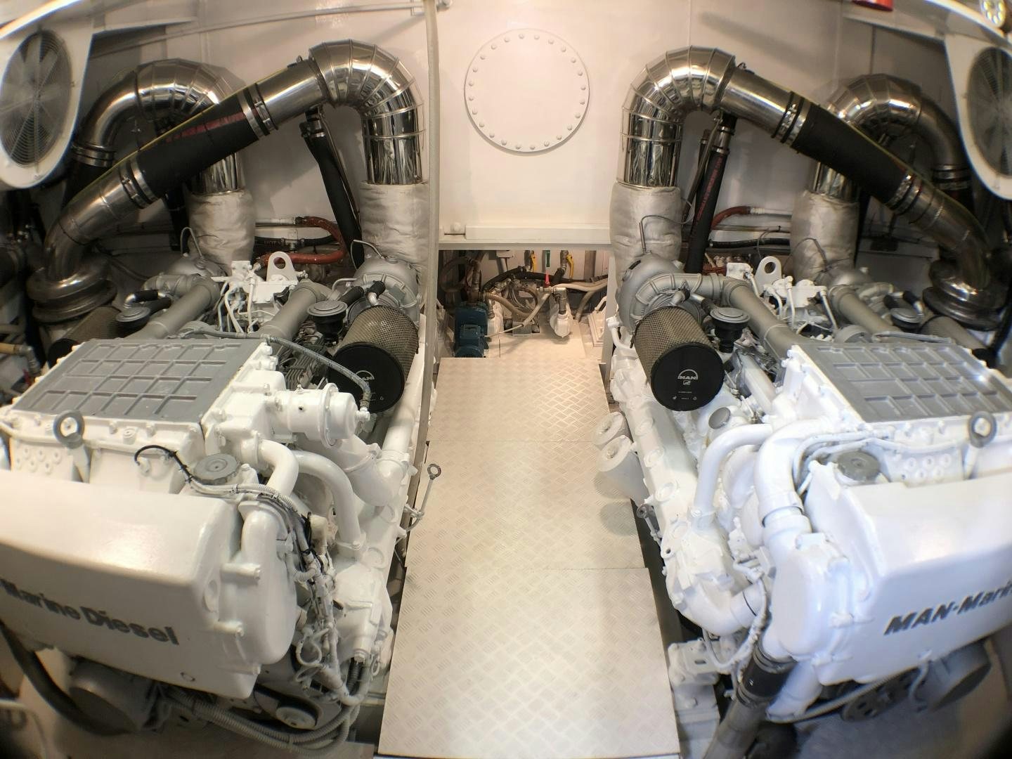 a room with machinery aboard LADY J II Yacht for Sale