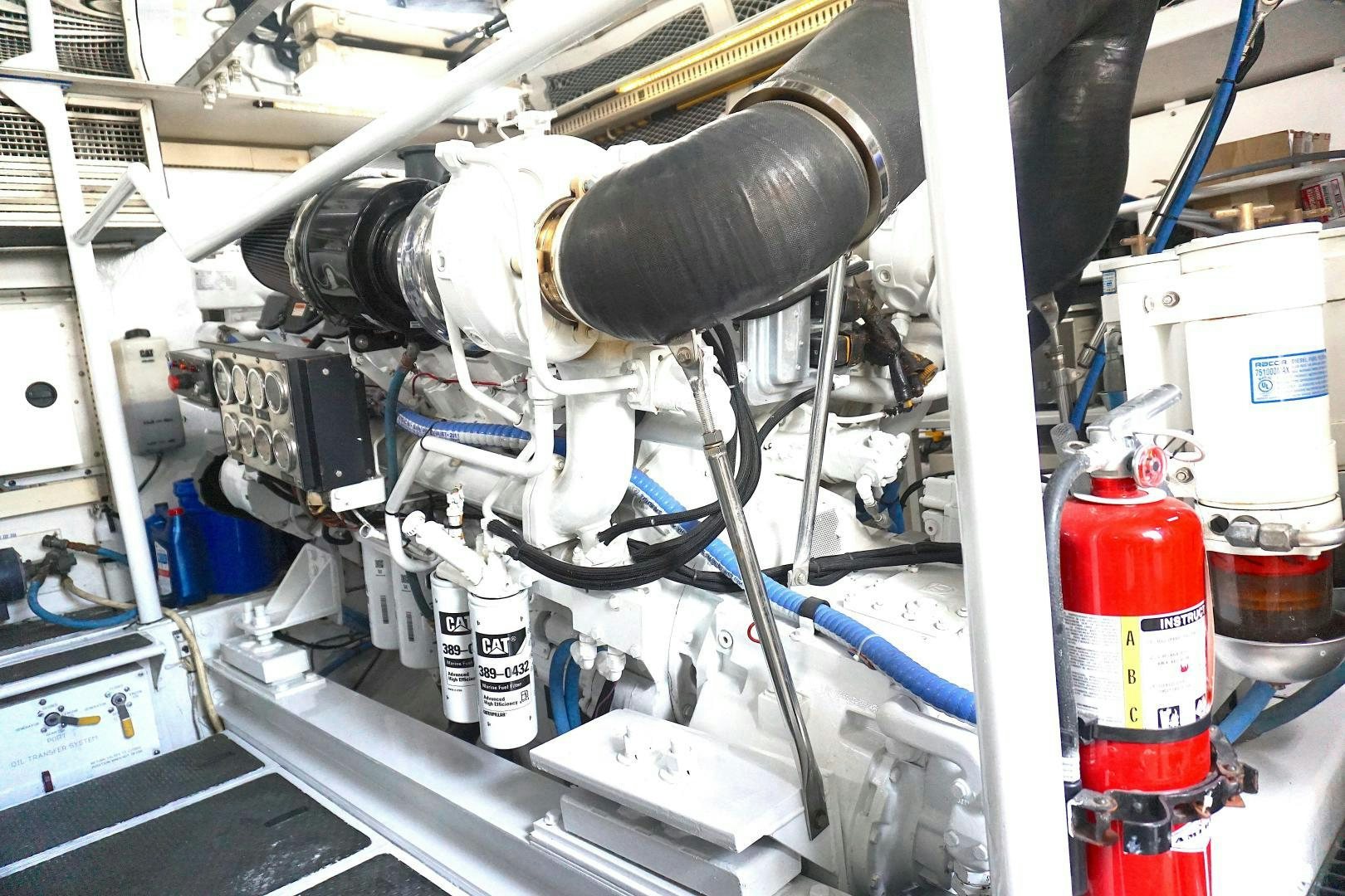 a close-up of a car engine aboard CROWN ROYAL Yacht for Sale