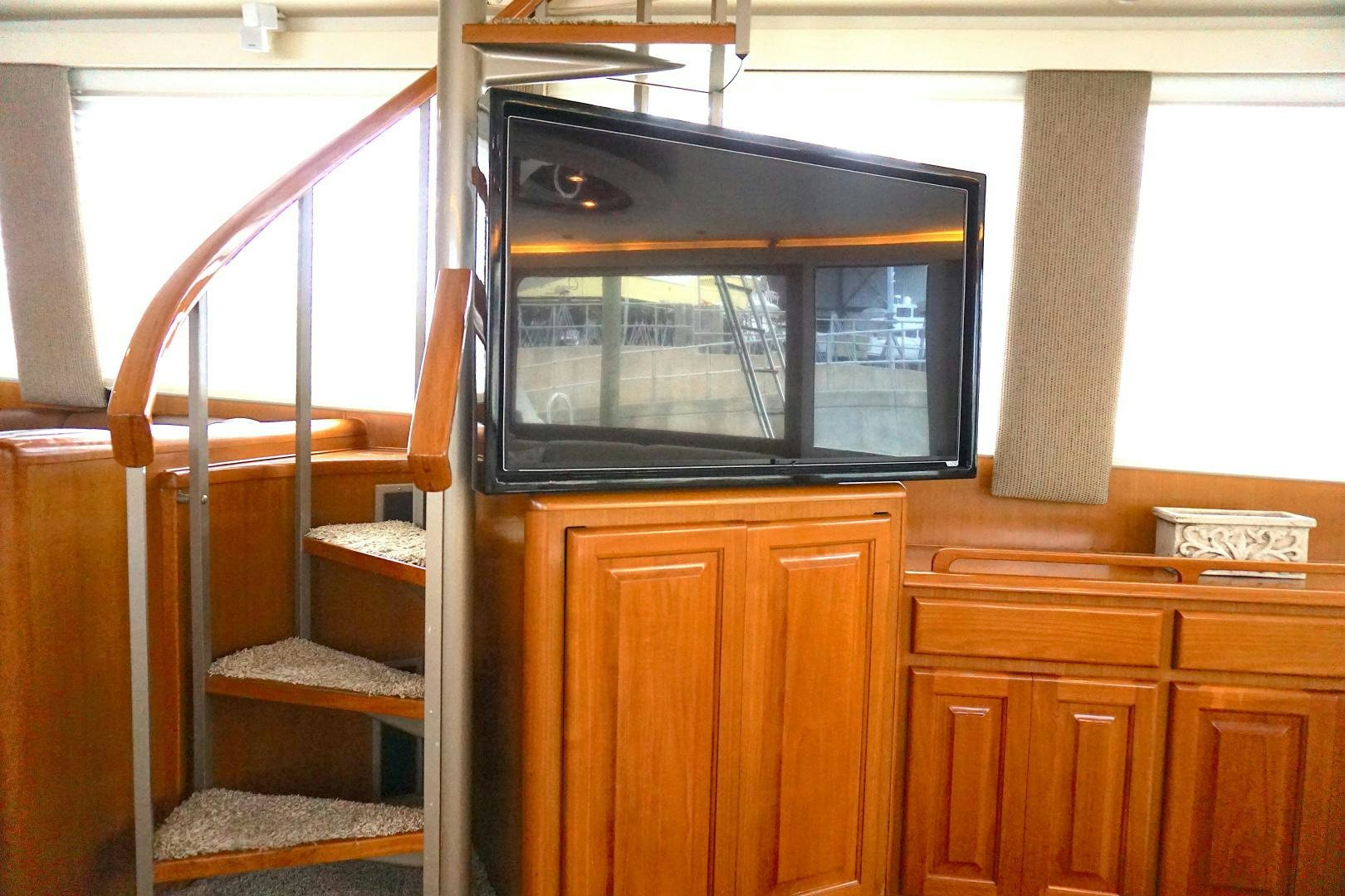 a microwave oven in a kitchen aboard CROWN ROYAL Yacht for Sale