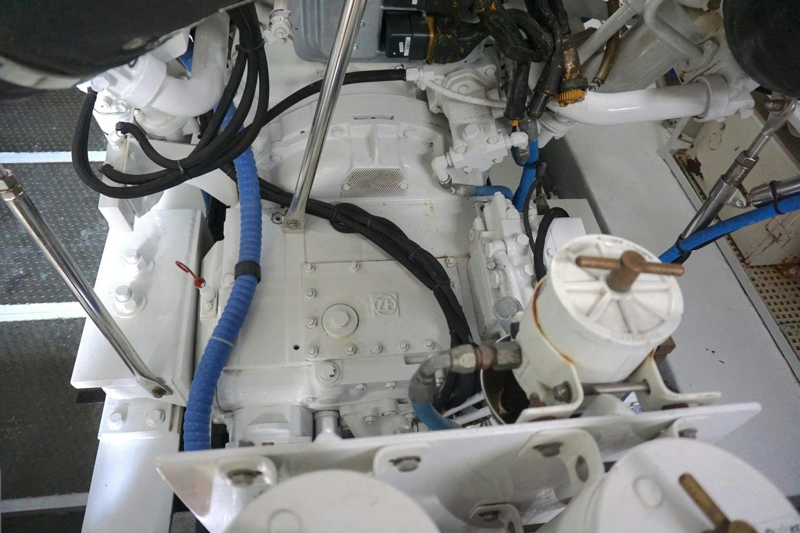 a close-up of a car engine aboard CROWN ROYAL Yacht for Sale