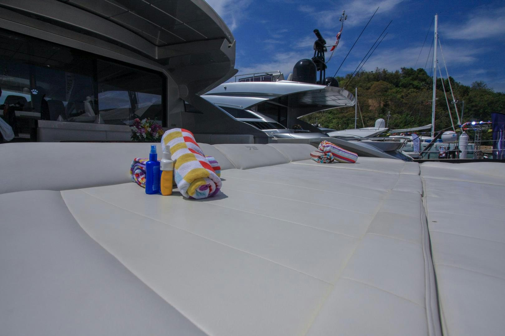 a group of cans on a boat aboard TOYZ4BOYZ Yacht for Sale