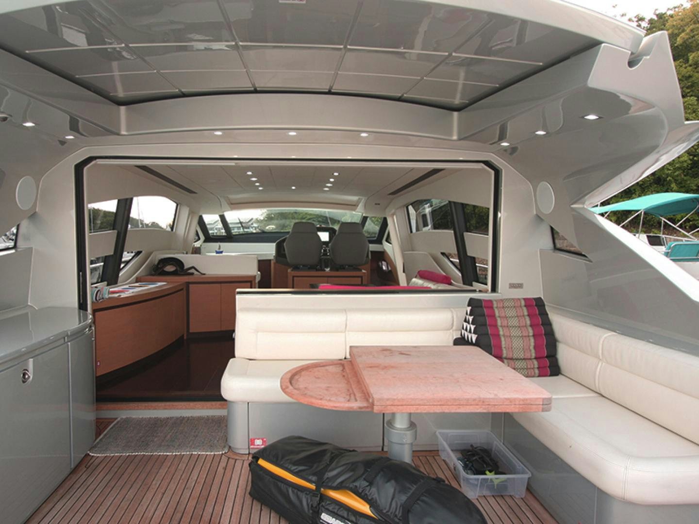 inside of a vehicle aboard TOYZ4BOYZ Yacht for Sale