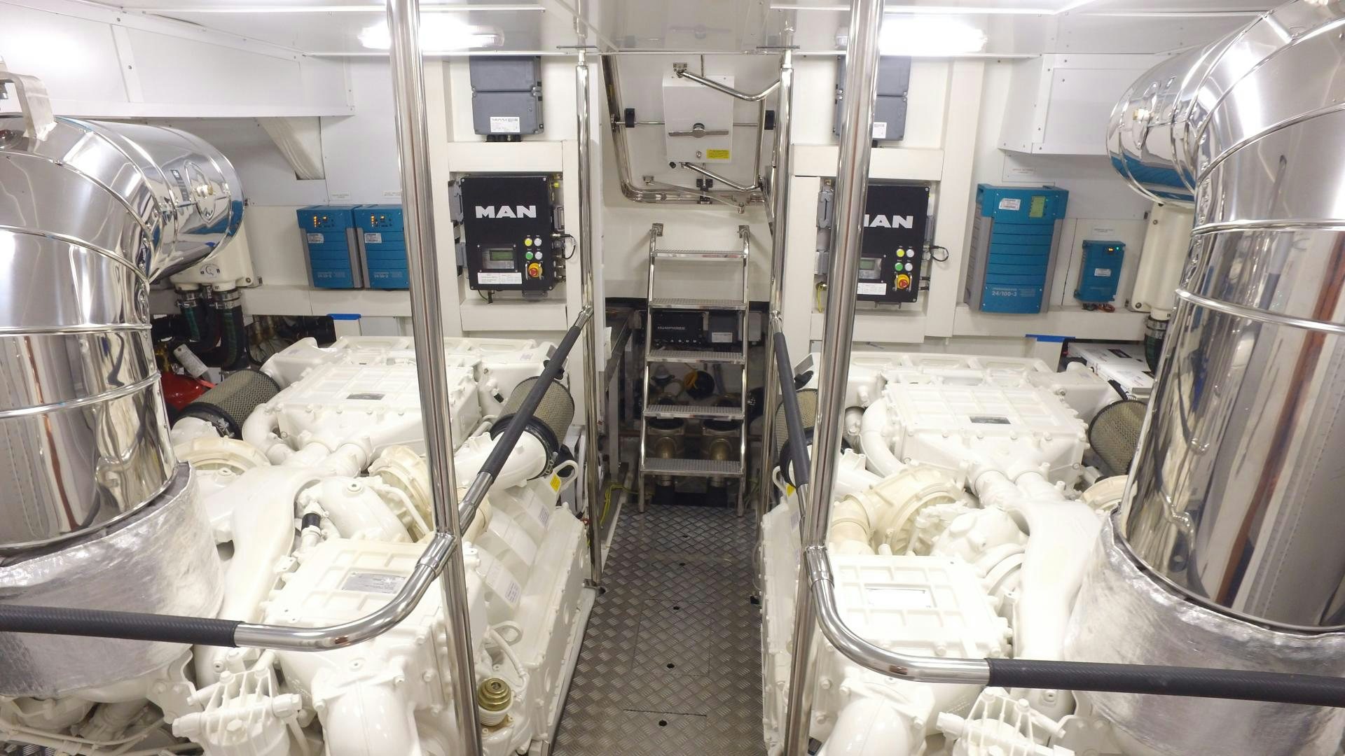 a room with machinery aboard WASANA Yacht for Sale