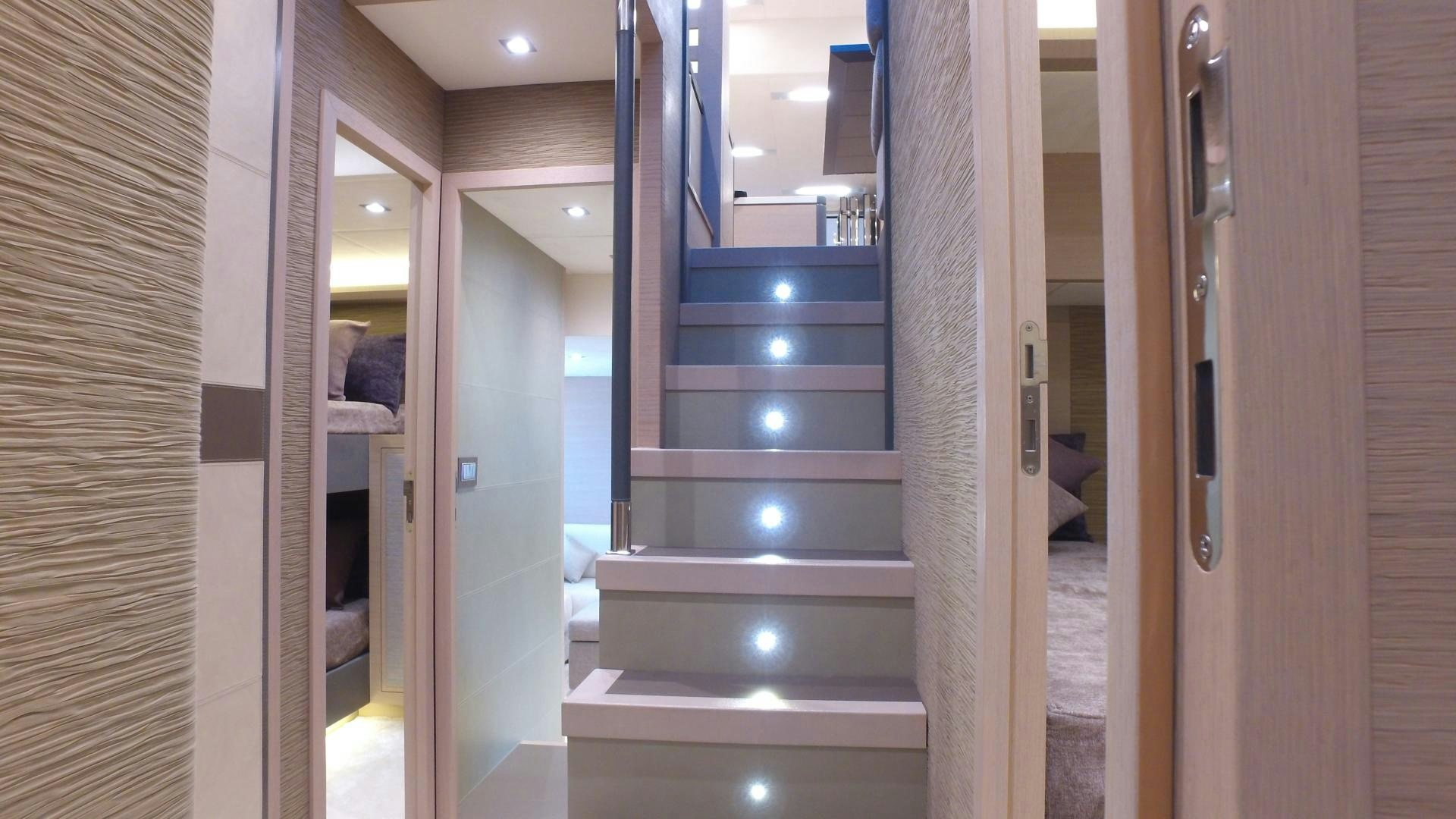 a room with a glass door aboard WASANA Yacht for Sale