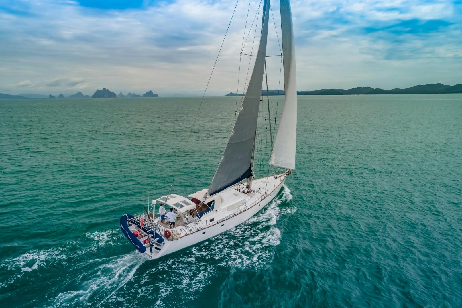 a sailboat on the water aboard MI LIAN  Yacht for Sale