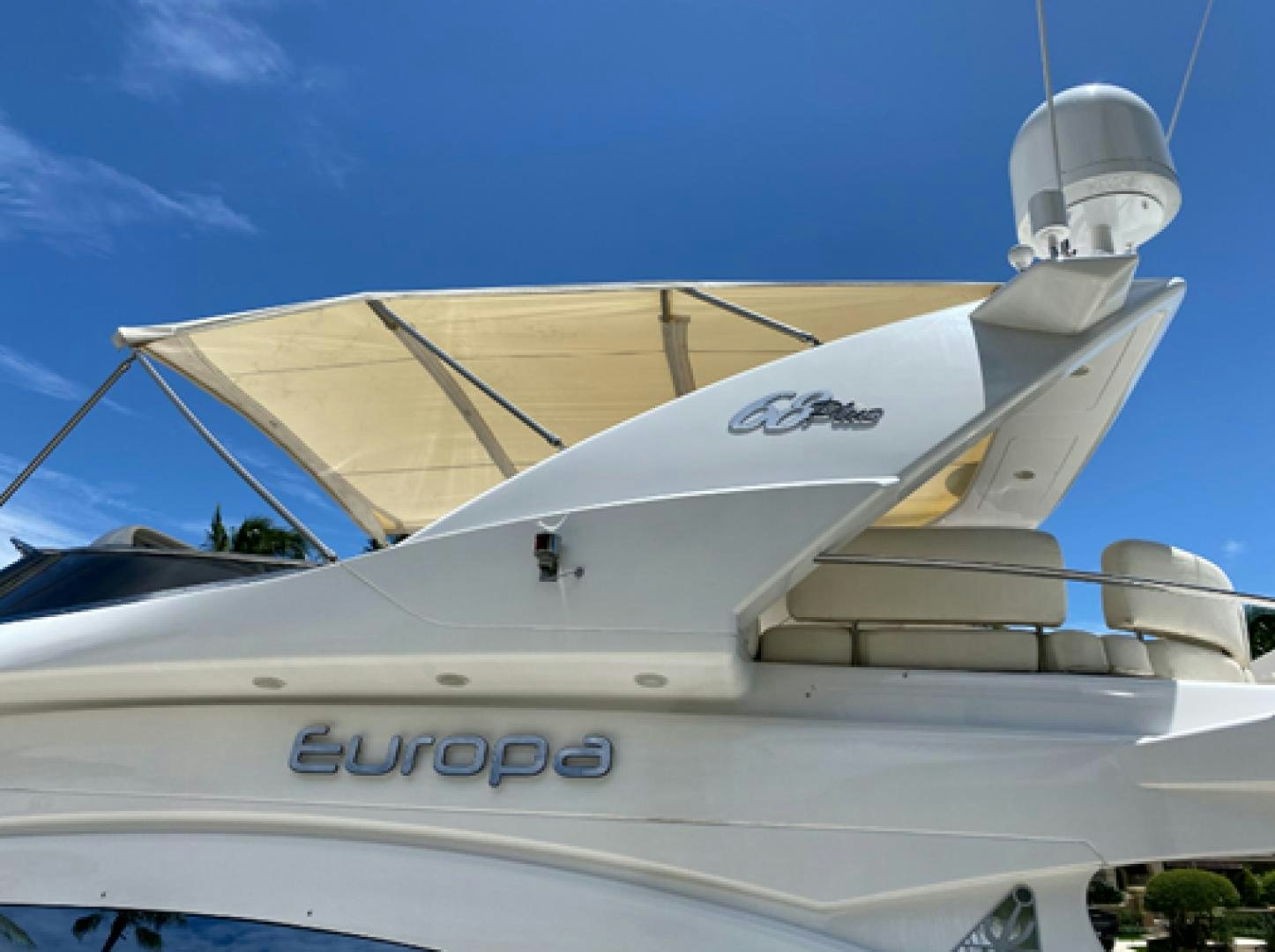 a white airplane with a propeller aboard EUROPA Yacht for Sale