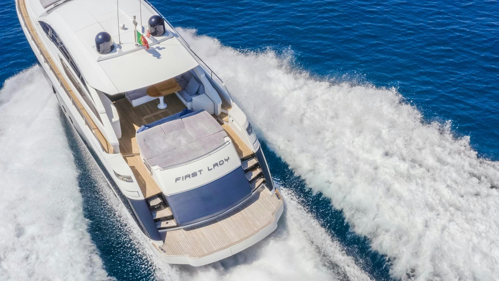 a boat on the water aboard FIRST LADY Yacht for Sale