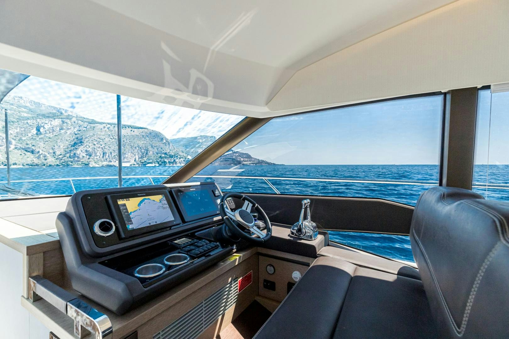 inside of a car aboard LA HUNE 4.0 Yacht for Sale
