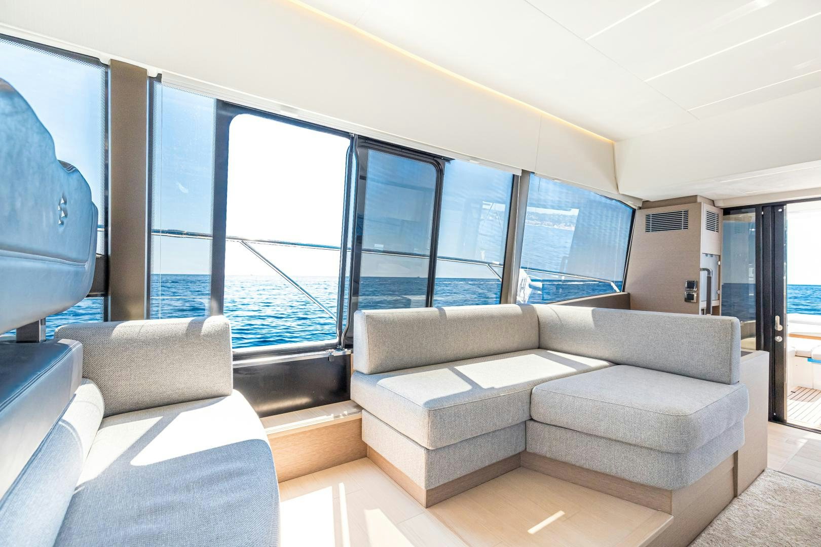 a living room with a couch aboard LA HUNE 4.0 Yacht for Sale