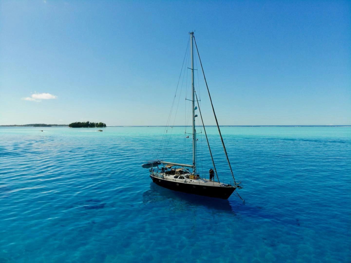 a boat in the water aboard REVERENCE Yacht for Sale