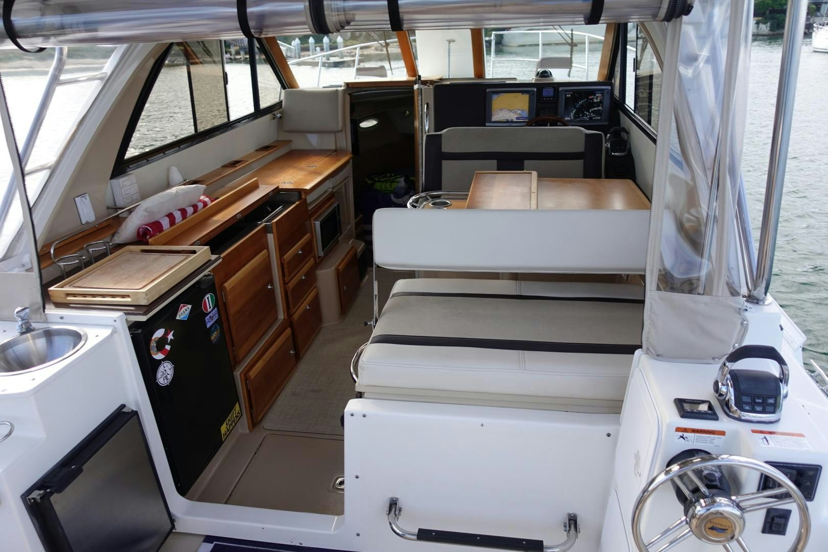 inside of a vehicle aboard OHANA Yacht for Sale