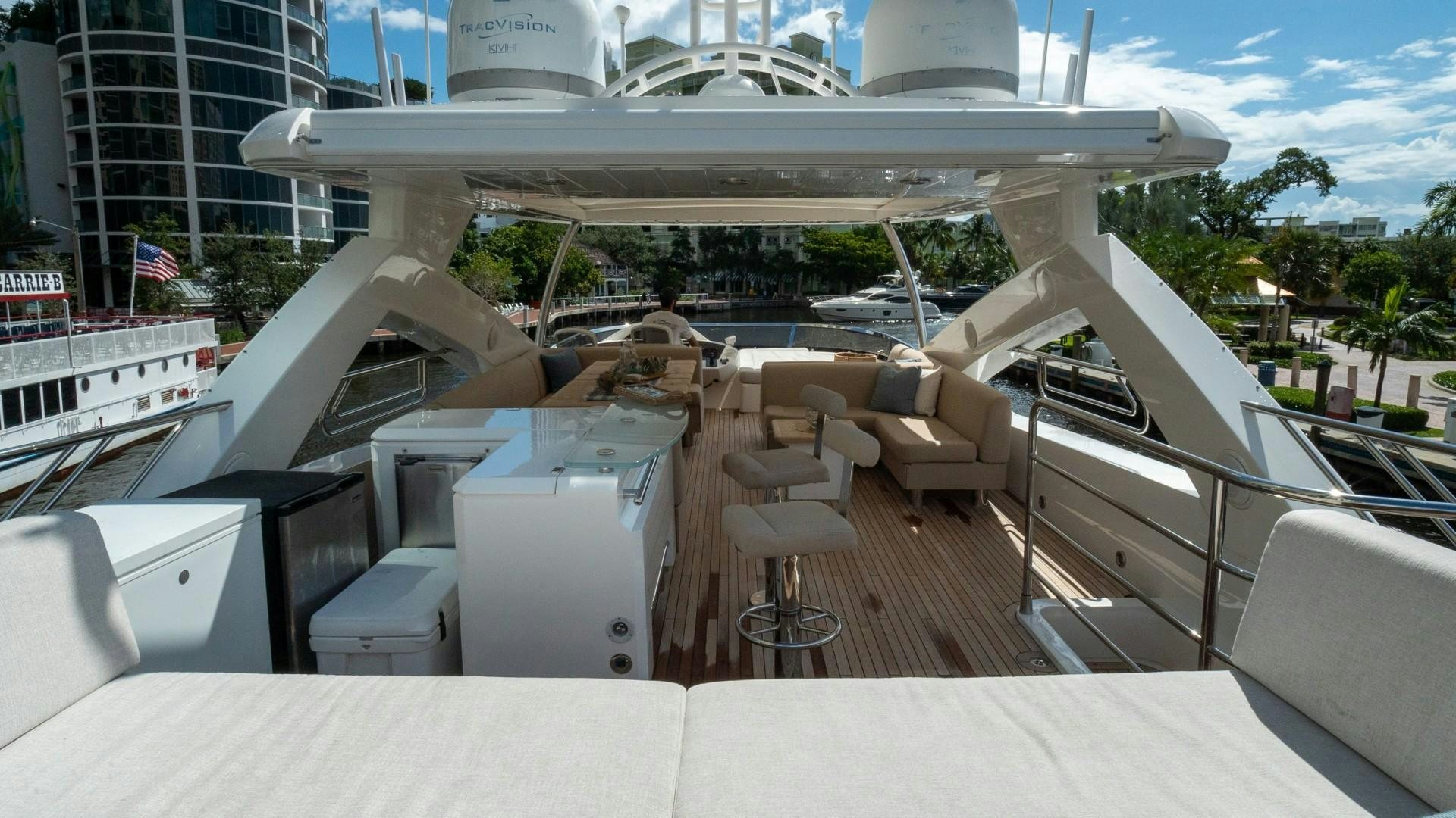 a boat on a water body aboard SPLASHED OUT Yacht for Sale