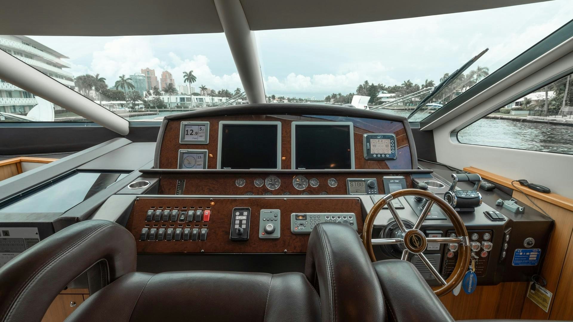 inside of a car aboard SPLASHED OUT Yacht for Sale