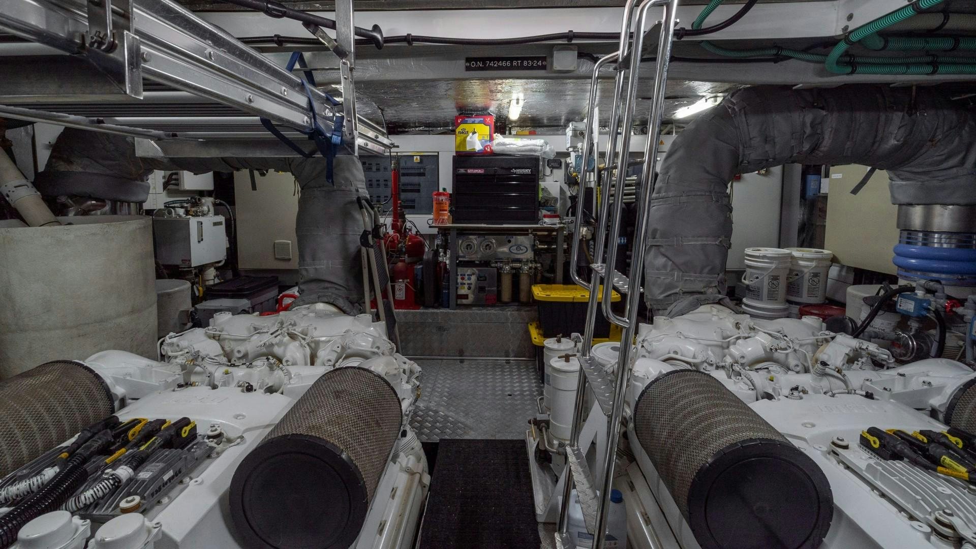 a room with machinery and equipment aboard SPLASHED OUT Yacht for Sale