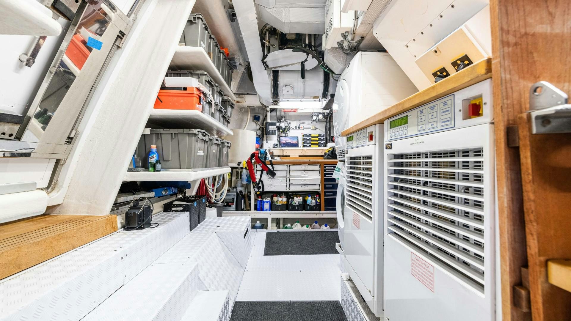 a room with machines aboard THE PEARL Yacht for Sale